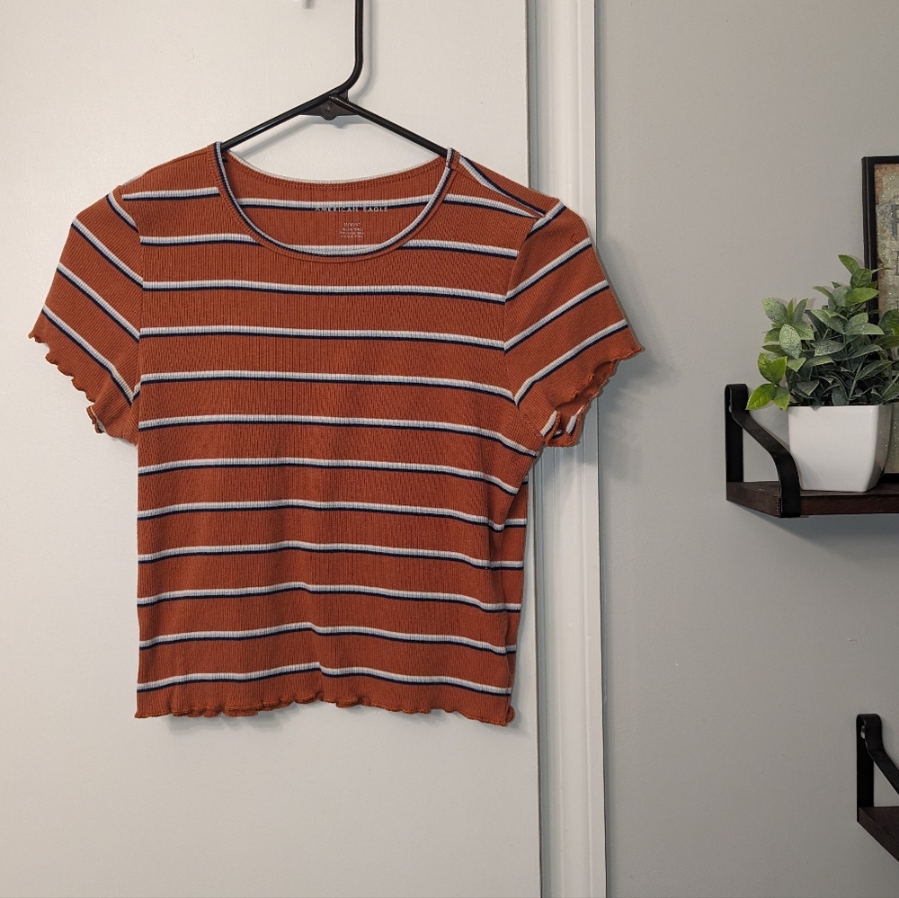 American Eagle Striped Crop Top